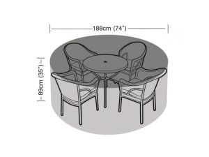 4-6 Seater Round Furniture Set Cover - Black