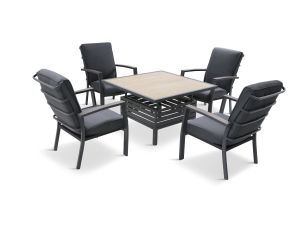 LeisureGrow - Monza Relaxer 4 Seat Set with Adjustable Table