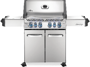 Napoleon Prestige 500 stainless LPG Gas BBQ with safety glow lights