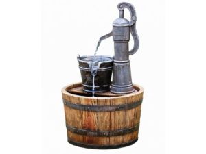 Water Feature - Pump On Wooden Barrel