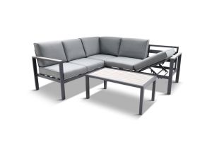 LeisureGrow - Turin Modular Corner Sofa/Dining Set with Fixed Table - (Feb Delivery)