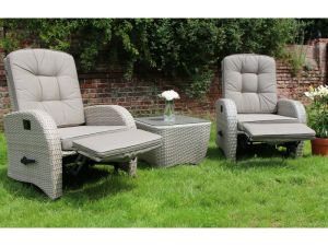 Majestique - Bellevue Set with Rocking & Reclining Armchairs - Brown / Cappuccino